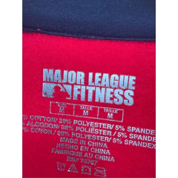 Major League Boston Red Sox Top Women Size Medium Full Zip Red Blue Baseball - Picture 5 of 14